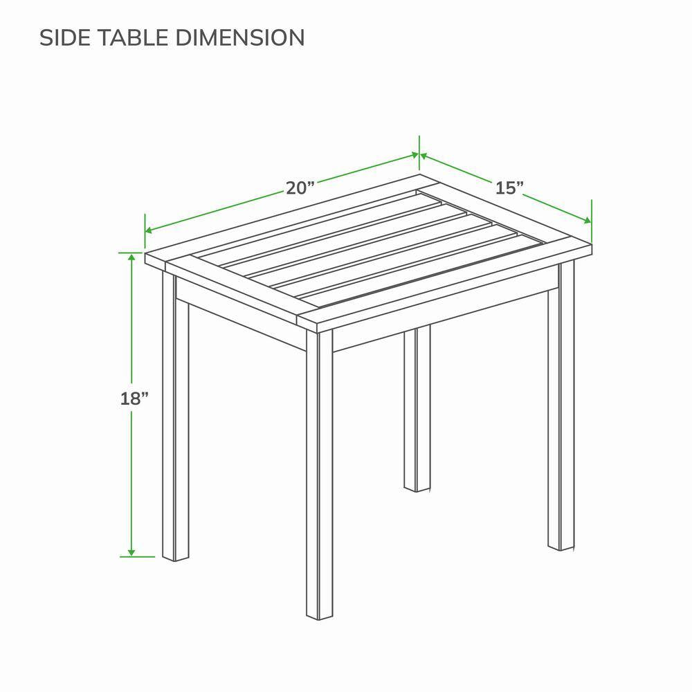 Alston White Wood Outdoor Side Table