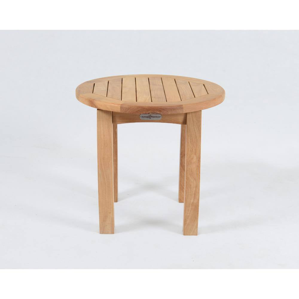 Jakarta Premium Grade Teak 20 In. round Outdoor Side Table Patio Furniture Piece with Sanded Finish